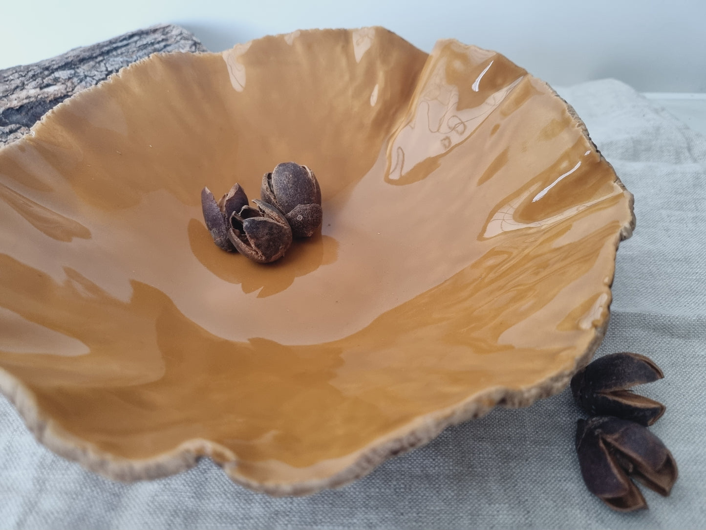Modern rustic artistic bowl, decorative centerpiece
