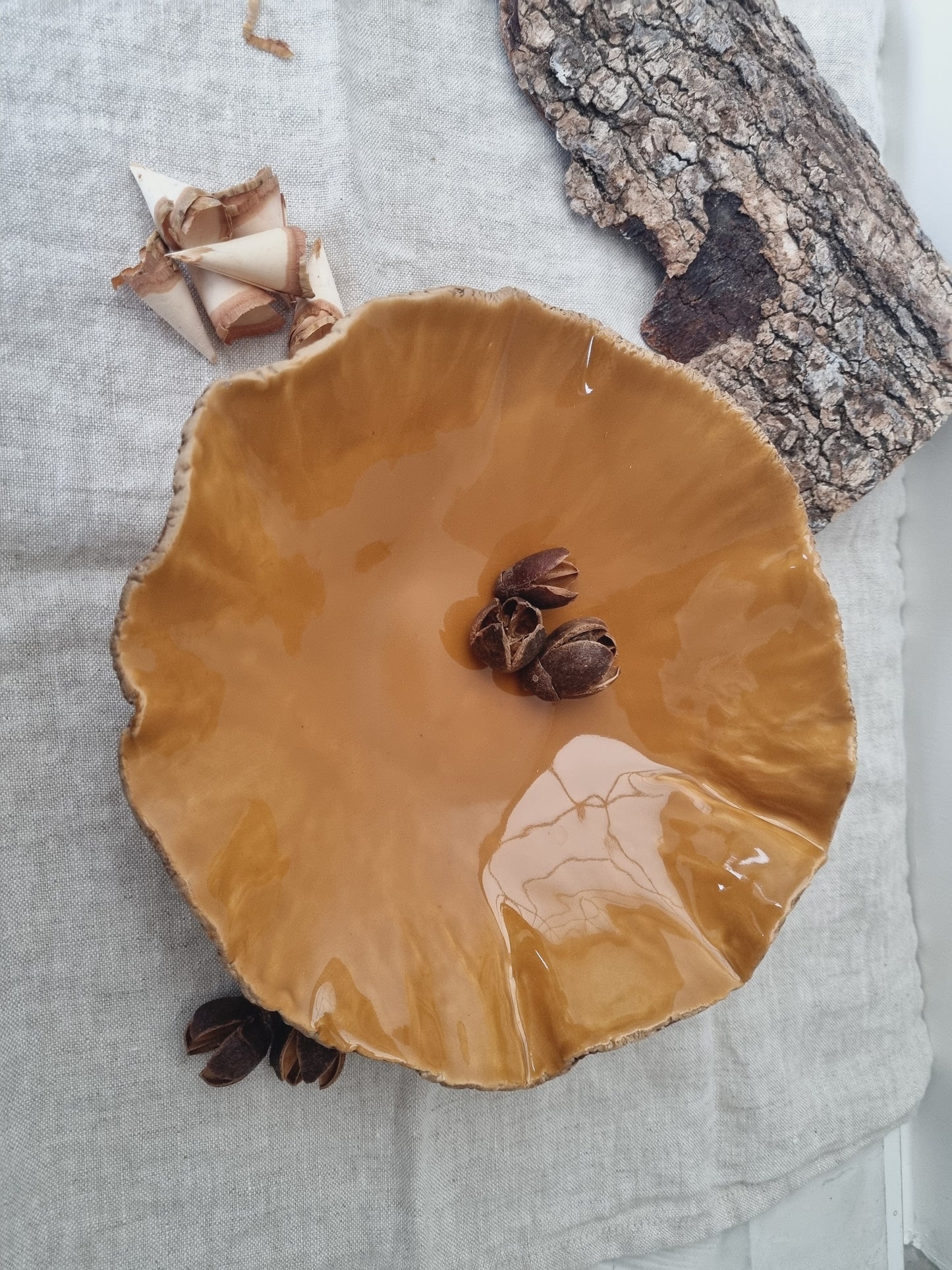 Modern rustic artistic bowl, decorative centerpiece