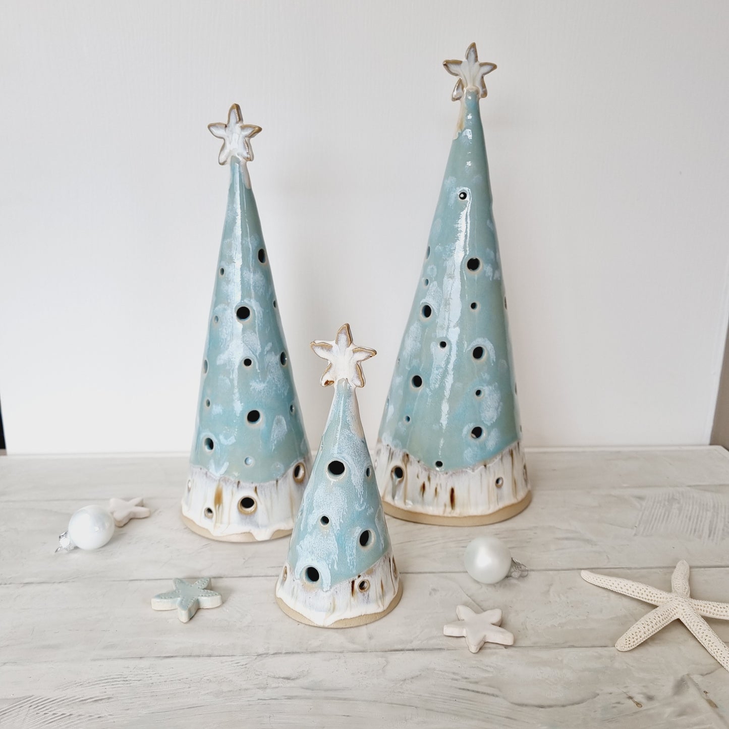 Coastal decor. Handmade coastal luminaries.