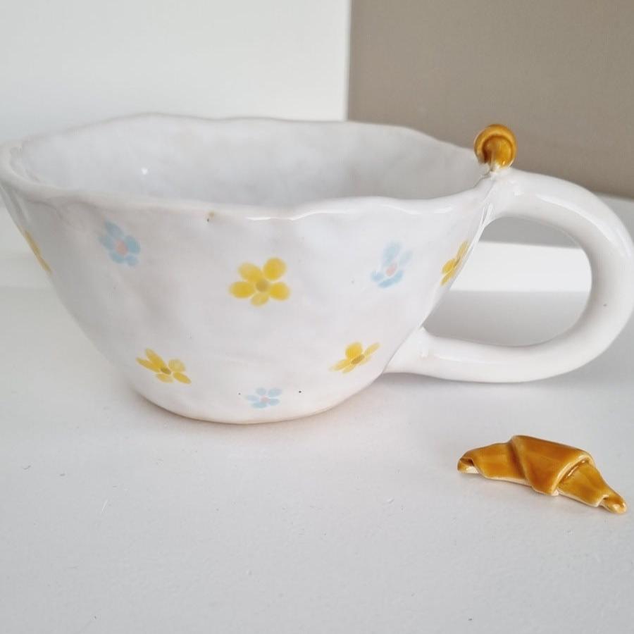 Croissant mug handmade