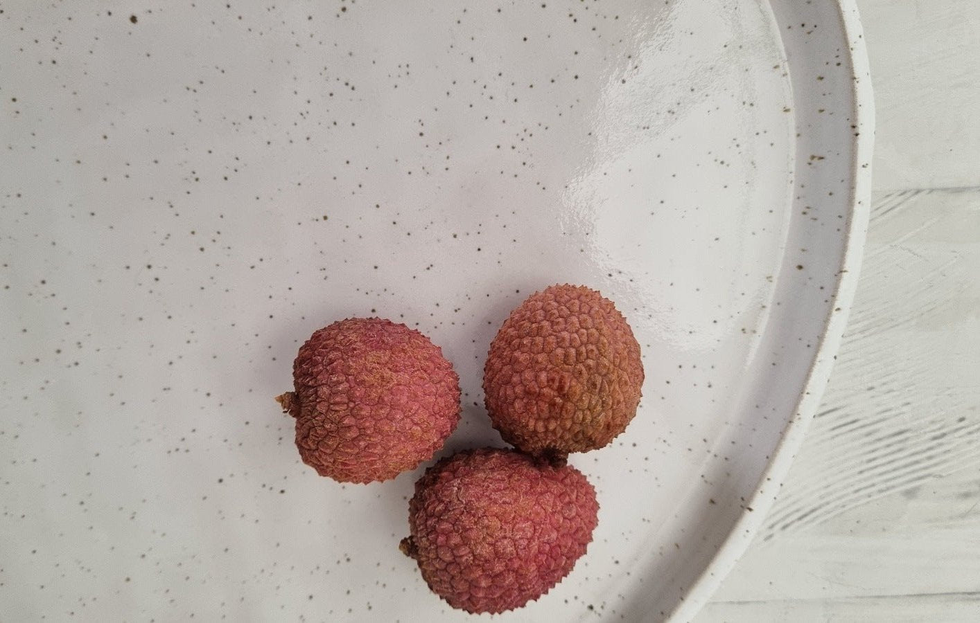 White speckled plate