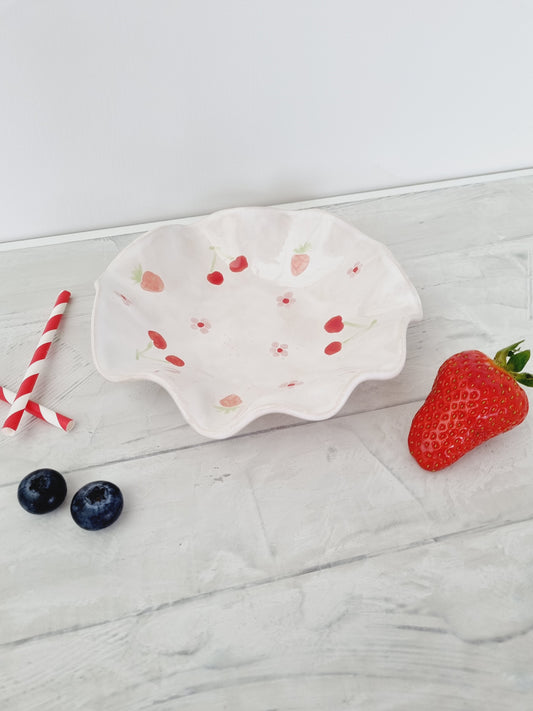 Handmade berrie bowl handpainted