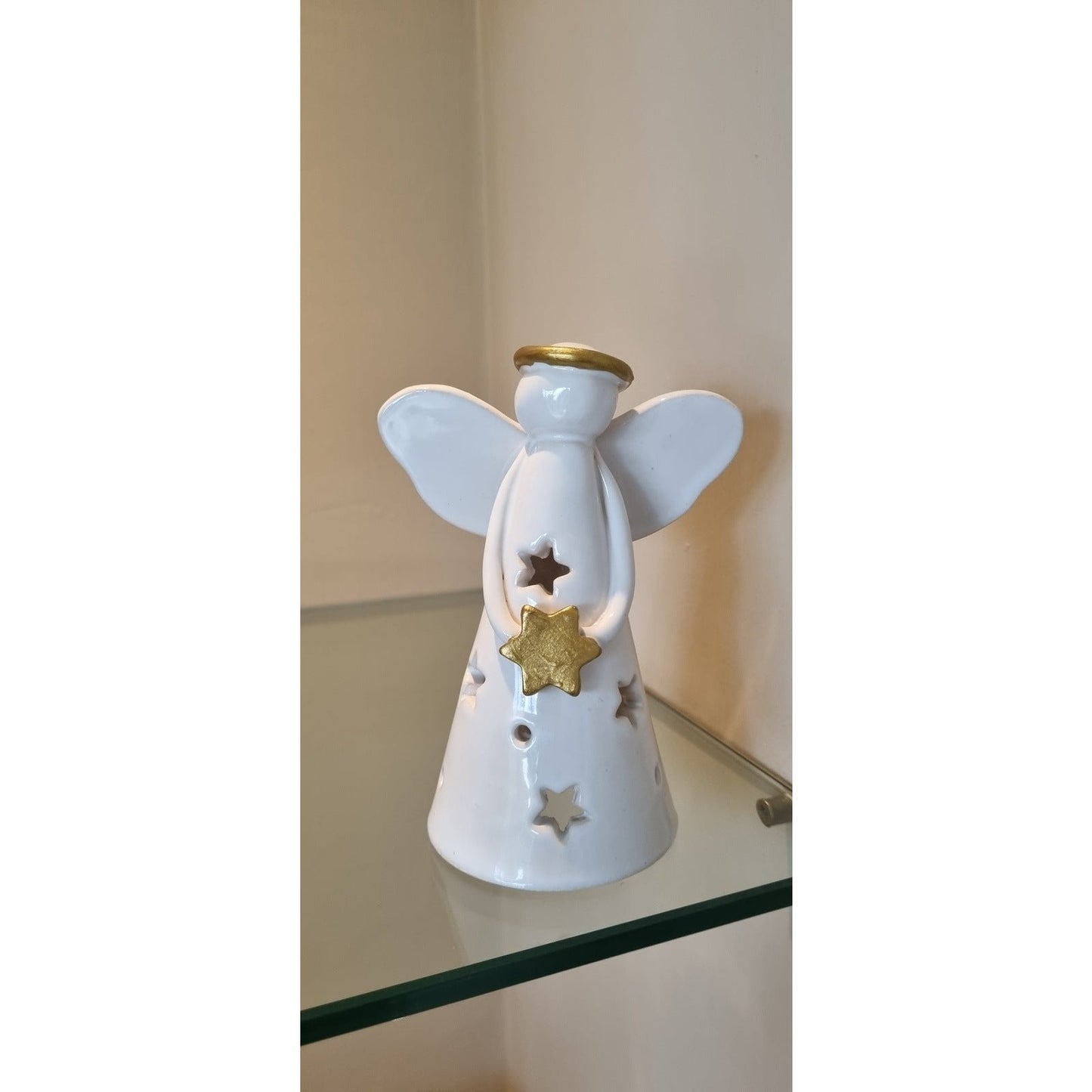 Ceramic Angel, Christmas luminary.