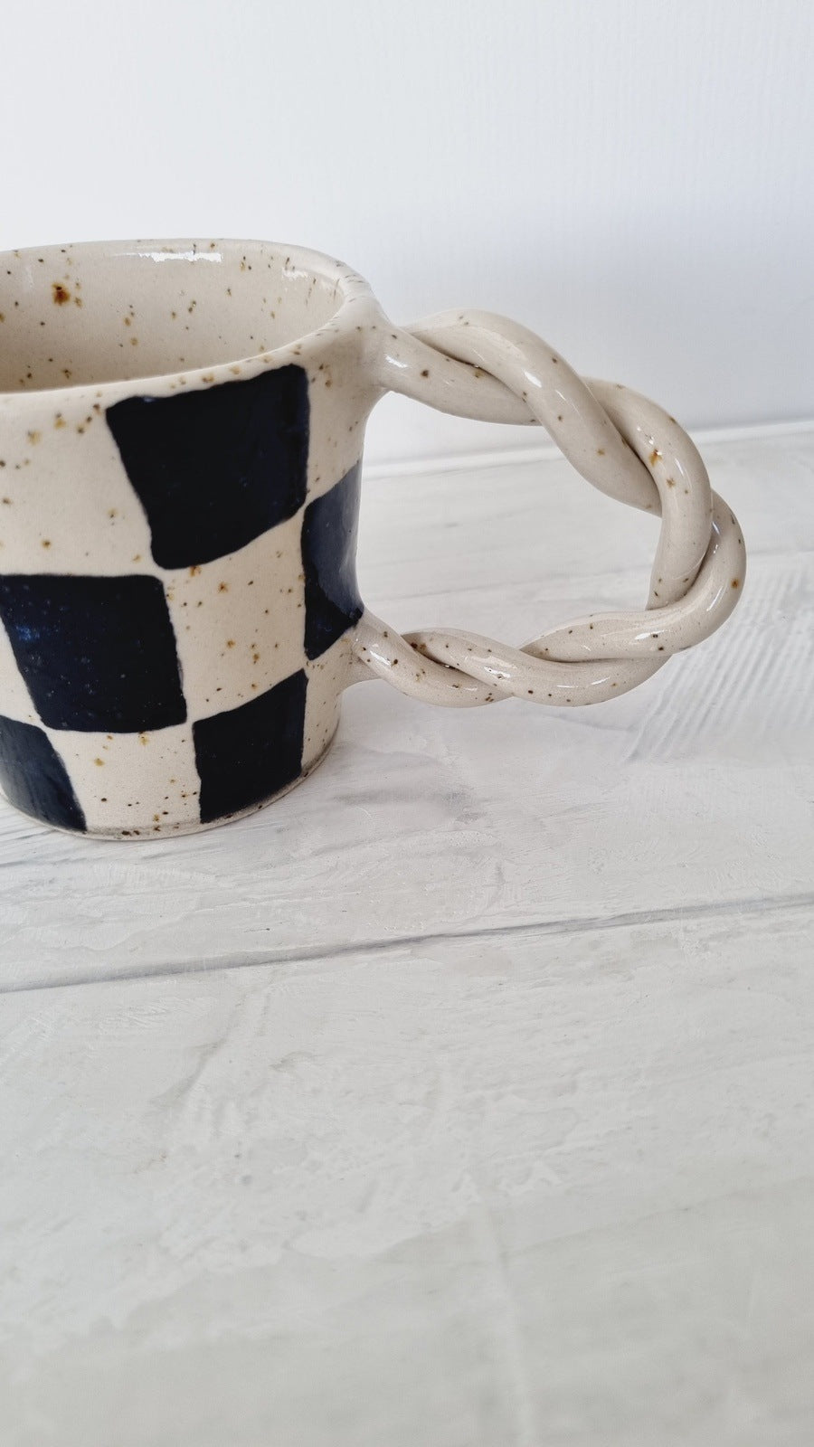 Unique handle mug handmade