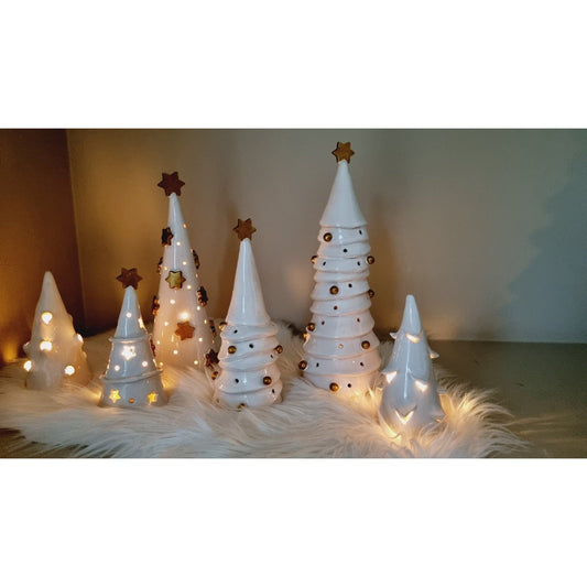 Ceramic Christmas Tree Candle Holder Handmade, Small Space Christmas Tree, Fireplace Holiday Decor