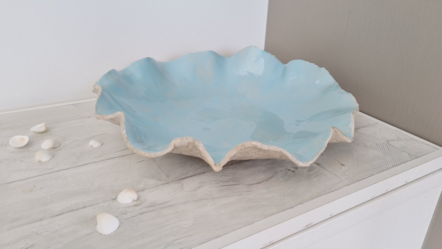 Ceramic shell bowl handmade