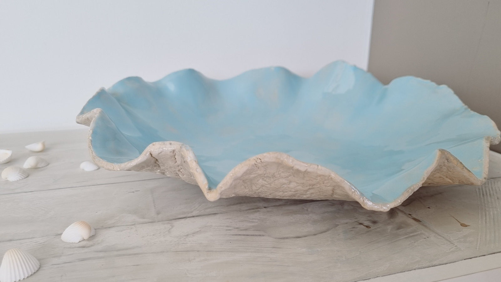 Handmade turquoise centerpiece bowl