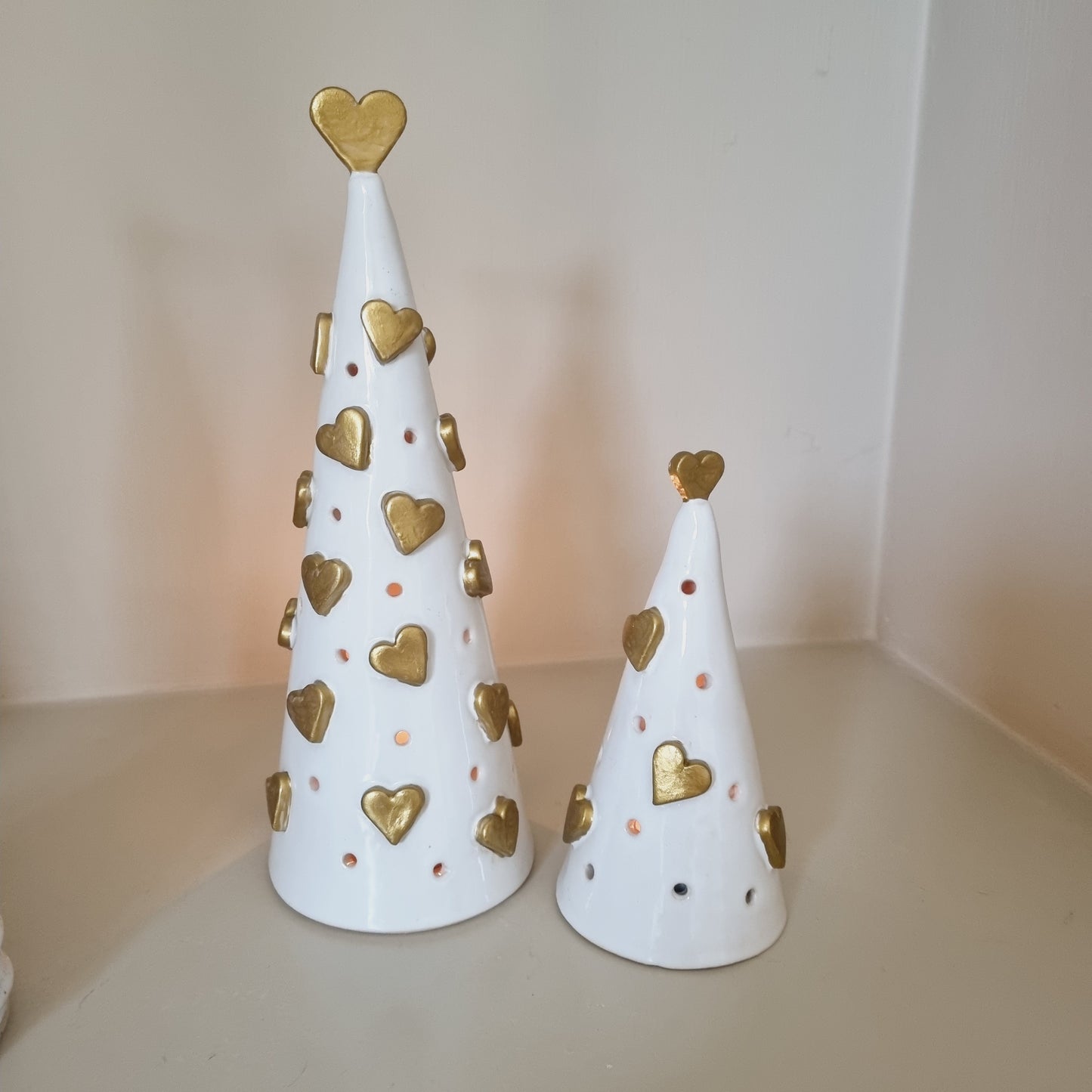 Ceramic Tree with Golden hearts, gift for loved one