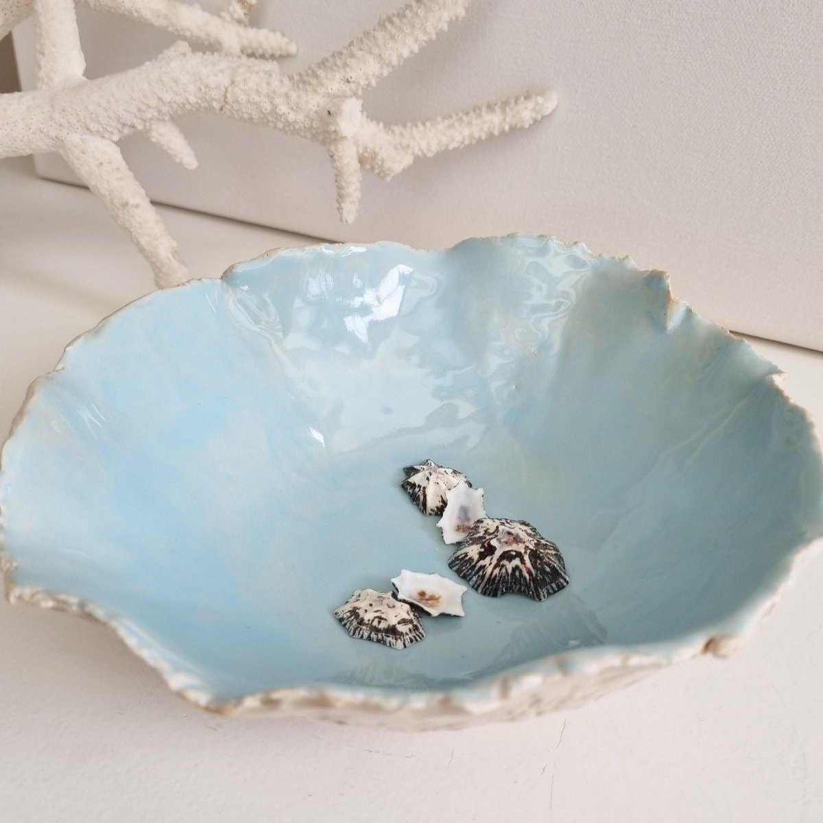 Unique decorative bowl, beach style