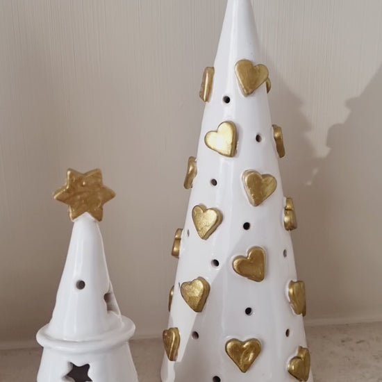 ceramic christmas candle holder