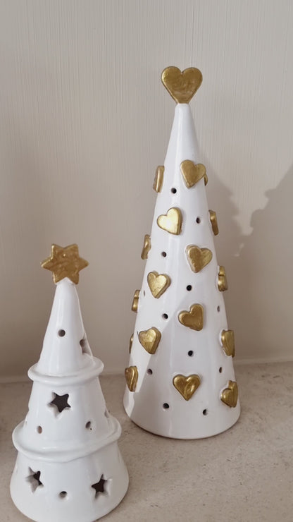 ceramic christmas candle holder