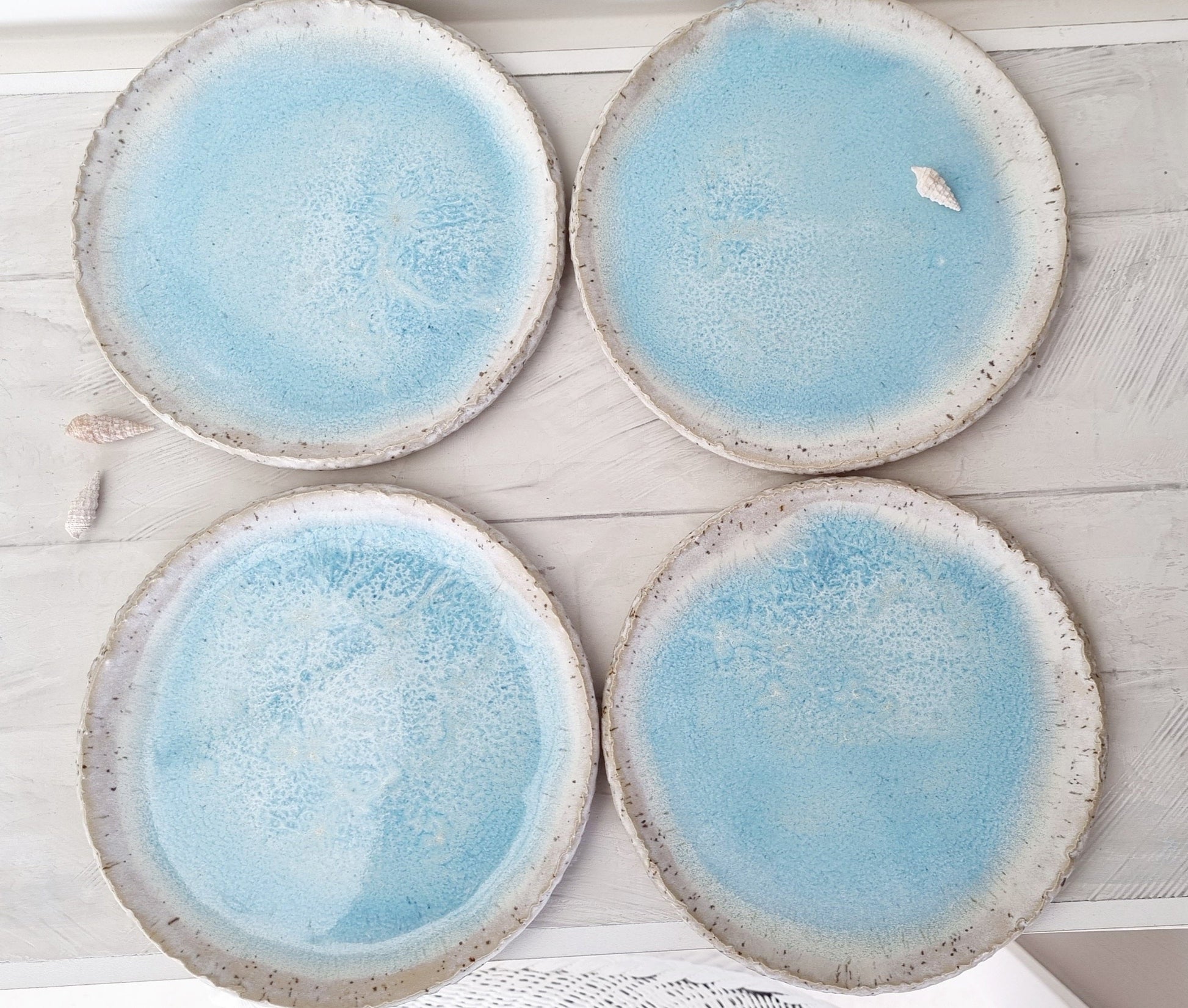 Handmade blue tapas plates for fingerfood, snacks or dessert.